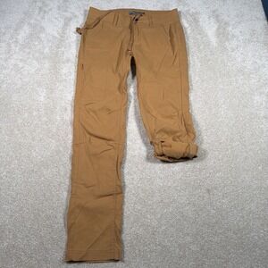 Prana Roll Up Hiking Pants Womens 2 (FITS 30 X 29)Brown Camp MISSING Button